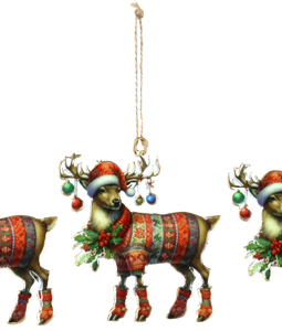 5751 ORNAMENTAL HANGER JINGLE DEER S/3